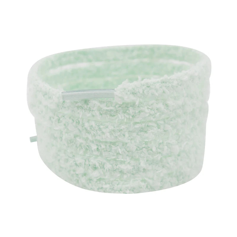 Lacet Fluffy Vert clair  100cm